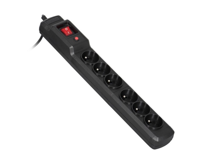 Activejet COMBO 6GN 5M black power strip with cord COMBO 6GN 5M – Activejet Разклонители