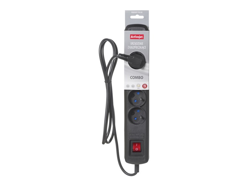 Activejet black power strip with cord ACJ COMBO 5G 1,5M/BEZP.AUTO/CZ ACP-5GN 1,5M CZ – Activejet Разклонители