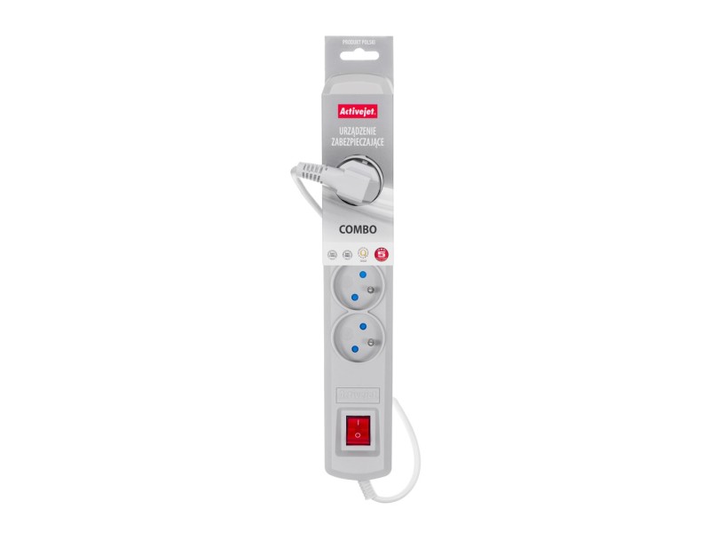Activejet grey power strip with cord ACJ COMBO 5G/1,5M/BEZP. AUT/S ACP-5GN 1,5M SZ – Activejet Разклонители