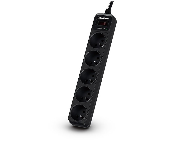 CyberPower Tracer III B0520SC0-FR surge protector Black 5 AC outlet(s) 200 - 250 V 1.8 m B0520SC0-FR – CyberPower Разклонители