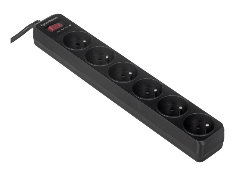 CyberPower Tracer III B0620SC0-FR surge protector 6 AC outlet(s) 200 - 250 V 1.8 m Black B0620SC0-FR – CyberPower Разклонители