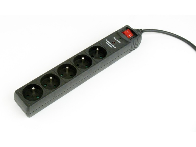 Gembird SPF5-C-10 surge protector Black 5 AC outlet(s) 250 V 3 m SPF5-C-10 – ENERGENIE Разклонители