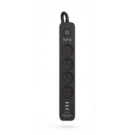 KERG power strip with circuit breaker-3USB 16A 1,5m
