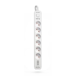 KERG power strip with circuit breaker-6 sockets 3USB 16A 1.5m