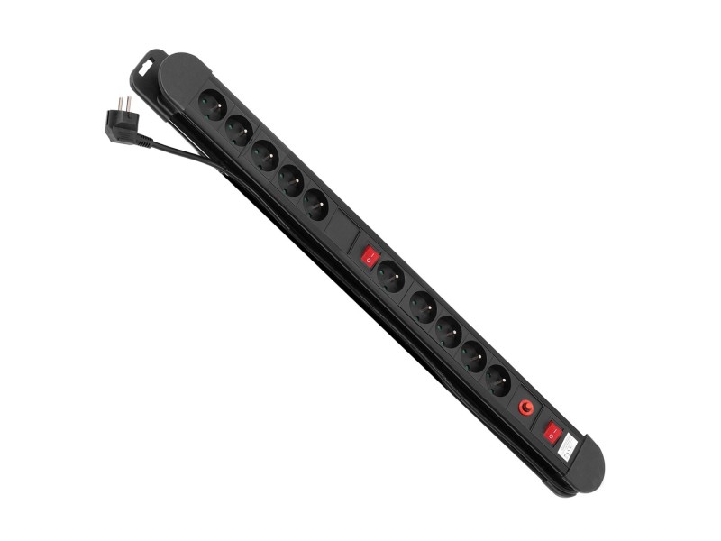 Maclean power strip, 10 outlet extension cord, 2 switches, protection and overload indication, 3680W, MCE10 MCE10 – Maclean Разклонители