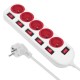 Maclean power strip, 5 socket extension cable, with switches, 250VAC/10A, 1.5m, MCE204 R/W MCE204 R/W – Maclean Разклонители