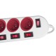 Maclean power strip, 5 socket extension cable, with switches, 250VAC/10A, 1.5m, MCE204 R/W MCE204 R/W – Maclean Разклонители