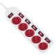 Maclean power strip, 5 socket extension cable, with switches, 250VAC/10A, 1.5m, MCE204 R/W MCE204 R/W – Maclean Разклонители
