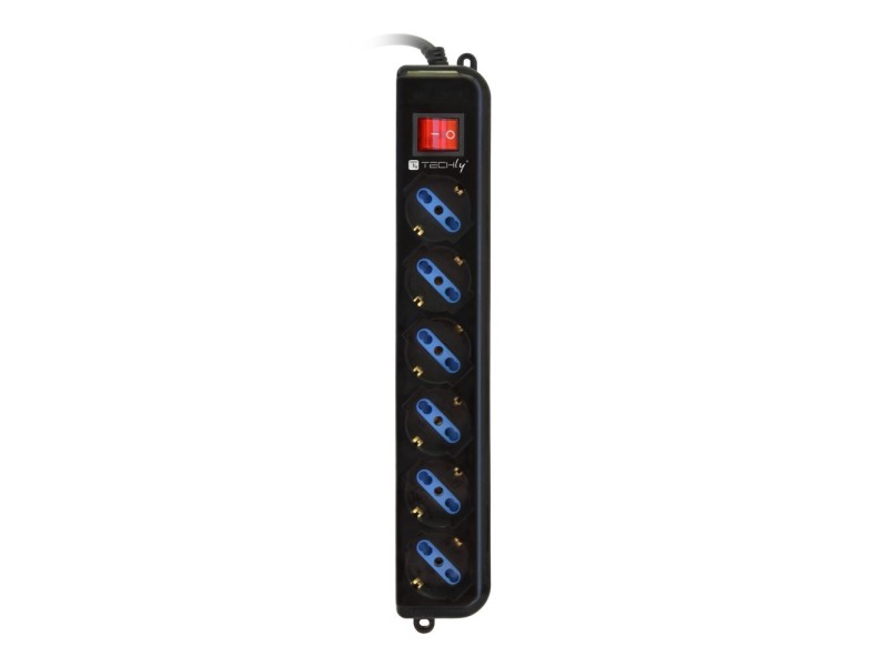 Techly Power Strip 6 Sockets Black with VDE Plug IUPS-PCP-6V 300145 – TECHly Разклонители