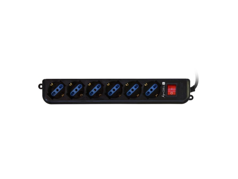 Techly Power Strip 6 Sockets Black with VDE Plug IUPS-PCP-6V 300145 – TECHly Разклонители