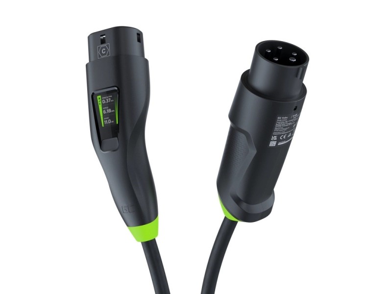 Green Cell Habu EVGC01 Mobile EV charger for electric vehicles 11 kW 7 m Type 2 CEE Wallbox Black EVGC01 – Green Cell Зареждане на електрически превозни средства