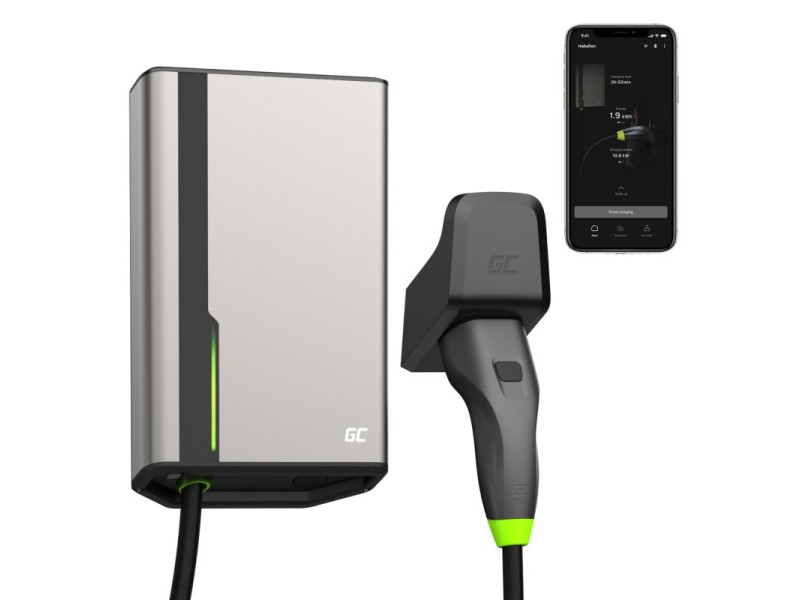 Green Cell EVGC021A2250 electric vehicle charging station Grey Aluminium Wall 3 Built-in display LED EVGC021A2250 – Green Cell Зареждане на електрически превозни средства