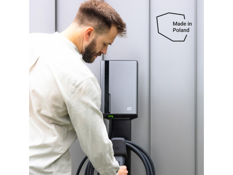 Green Cell EVGC021A2250 electric vehicle charging station Grey Aluminium Wall 3 Built-in display LED EVGC021A2250 – Green Cell Зареждане на електрически превозни средства