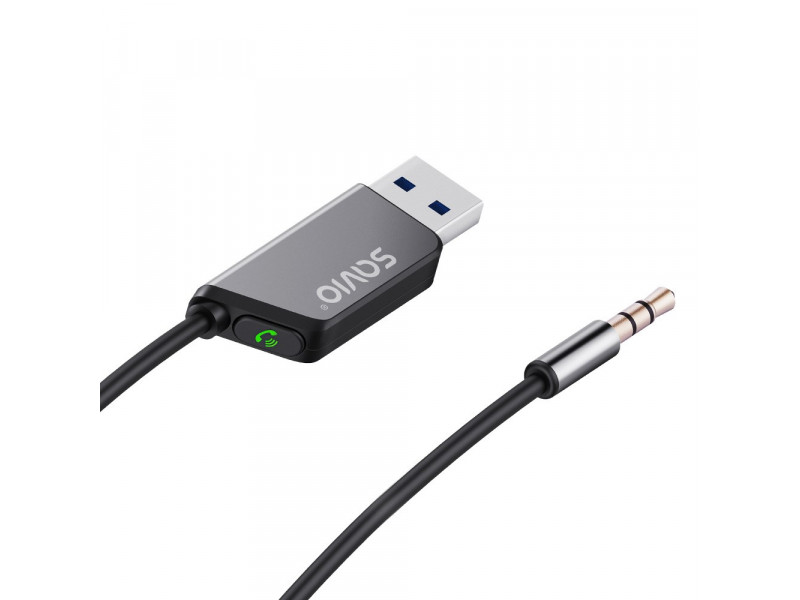 Savio TR-16 Transmitter AUX adapter with hands-free function, Bluetooth 5.3, Google Assistant/Siri Savio TR-16 Transmitter AUX adapter with hands-free function, Bluetooth 5.3, Google Assistant/Siri