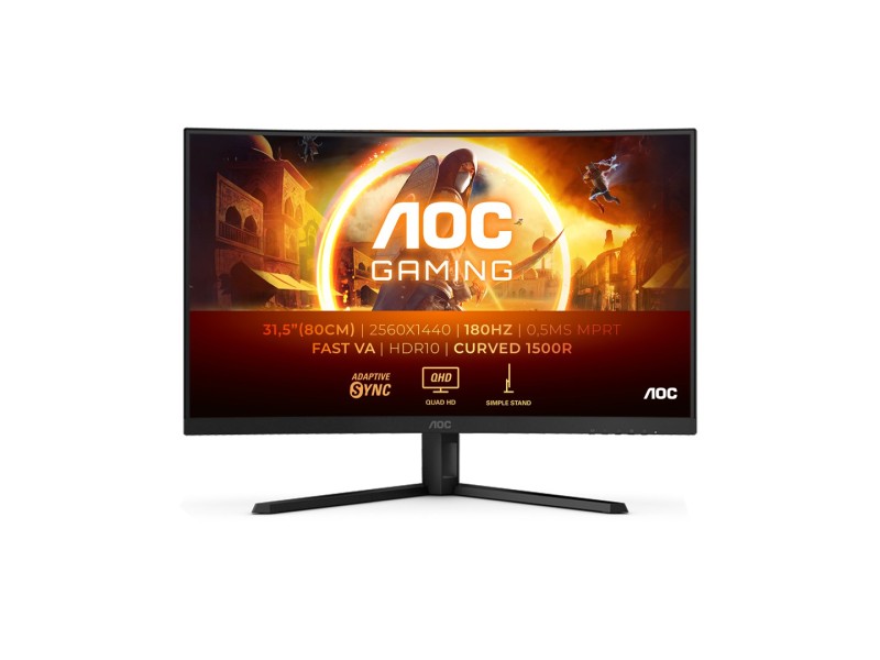 AOC G4 CQ32G4VE computer monitor 81.3 cm (32) 2560 x 1440 pixels Quad HD LCD Black, Grey CQ32G4VE – AOC LCD & LED Монитори