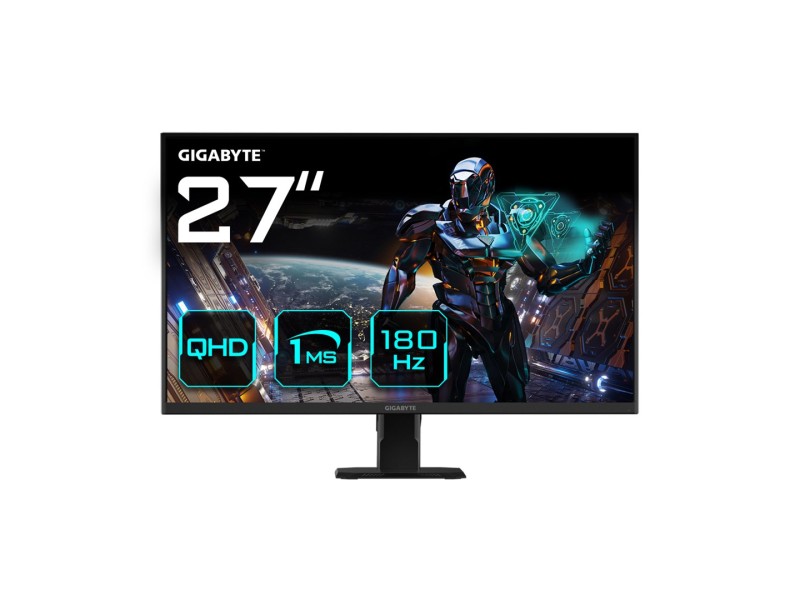 GIGABYTE GS27QA 27 QHD Gaming Monitor - 2560 x 1440, 180Hz, 1ms, 300 cd/m², FreeSync, HDR Ready, HDMI 2.0, Displayport 1.4 GS27QA – GIGABYTE LCD & LED Монитори