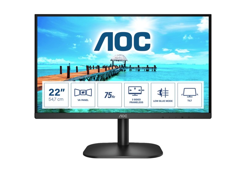 AOC B2 22B2H/EU LED display 54.6 cm (21.5) 1920 x 1080 pixels Full HD Black 22B2H/EU – AOC LCD & LED Монитори