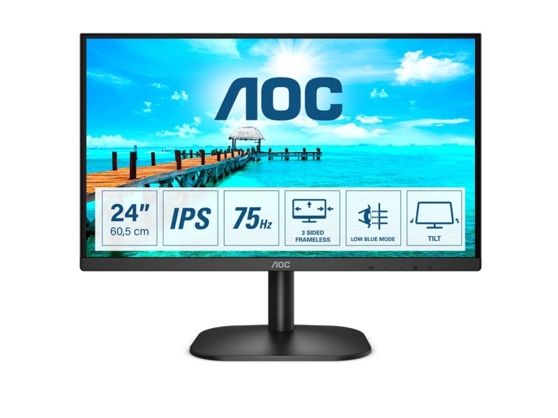 AOC B2 24B2XD LED display 60.5 cm (23.8) 1920 x 1080 pixels Full HD Black 24B2XD – AOC LCD & LED Монитори