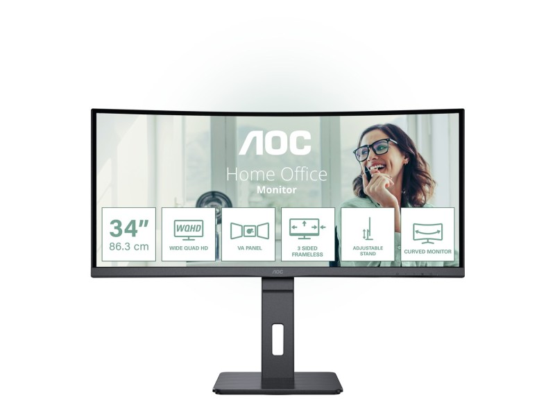 AOC CU34P3CV computer monitor 86.4 cm (34) 3440 x 1440 pixels UltraWide Quad HD LED Black CU34P3CV – AOC LCD & LED Монитори