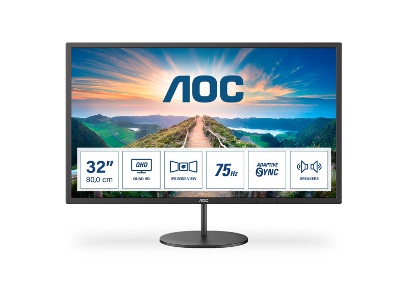 AOC V4 Q32V4 computer monitor 80 cm (31.5) 2560 x 1440 pixels 2K Ultra HD LED Black Q32V4 – AOC LCD & LED Монитори