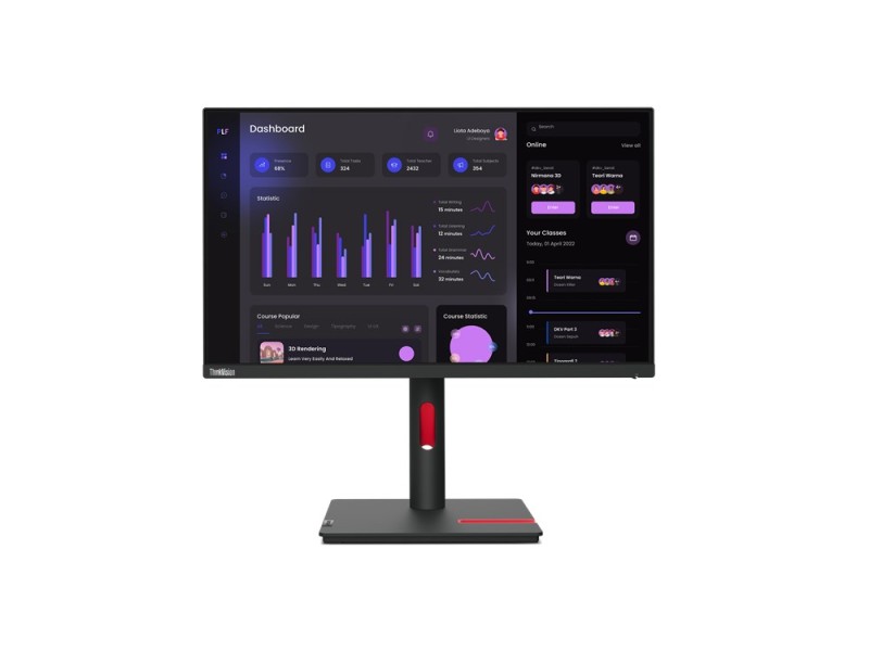 Lenovo ThinkVision T24i-30 LED display 60.5 cm (23.8) 1920 x 1080 pixels Full HD Black 63CFMATXEU – Lenovo LCD & LED Монитори