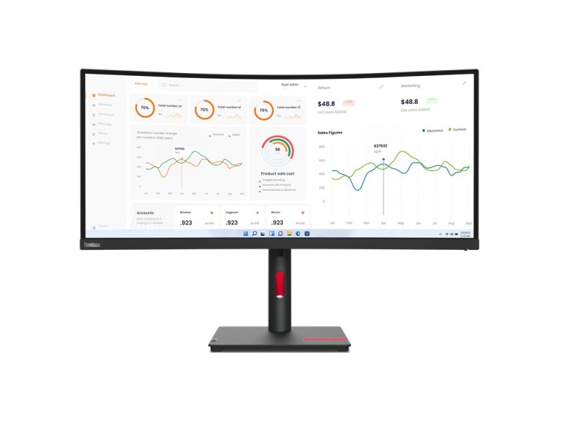 Lenovo ThinkVision T34w-30 LED display 86.4 cm (34) 3440 x 1440 pixels Wide Quad HD Black 63D4ZAT1EU – Lenovo LCD & LED Монитори