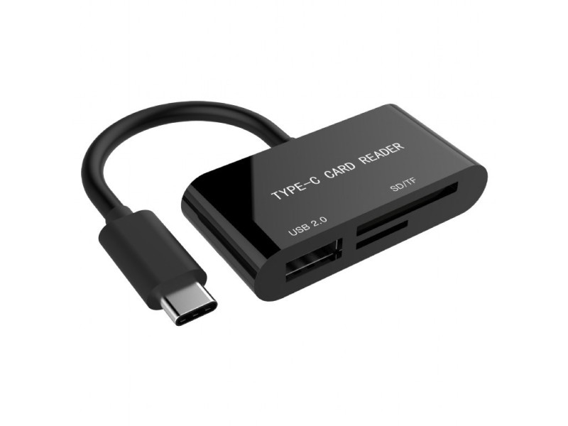 Gembird UHB-CR3-02 card reader USB 3.2 Gen 1 (3.1 Gen 1) Type-C Black UHB-CR3-02 – GEMBIRD Четци за карти