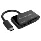 Gembird UHB-CR3-02 card reader USB 3.2 Gen 1 (3.1 Gen 1) Type-C Black UHB-CR3-02 – GEMBIRD Четци за карти