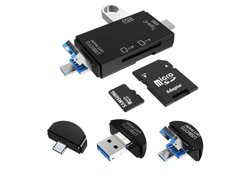 VAKOSS CARD READER 6IN1 USB A / MICRO USB / USB C / SD / MICRO SD / USB TC-R425X TC-R425X – VAKOSS Четци за карти