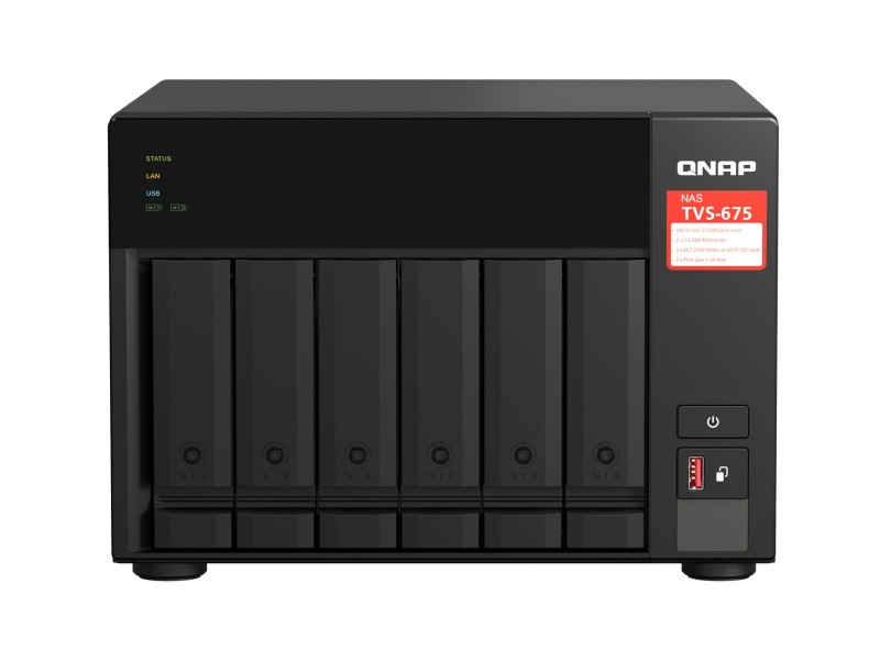 QNAP TVS-675 NAS Tower Ethernet LAN Black KX-U6580 TVS-675-8G – QNAP Сървъри