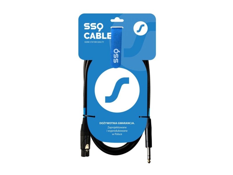 SSQ XLRJS3 - XLR female - Jack stereo 6,3 mm cable , 3 m SS-2061 – SOUND STATION QUALITY (SSQ) Звукови Системи