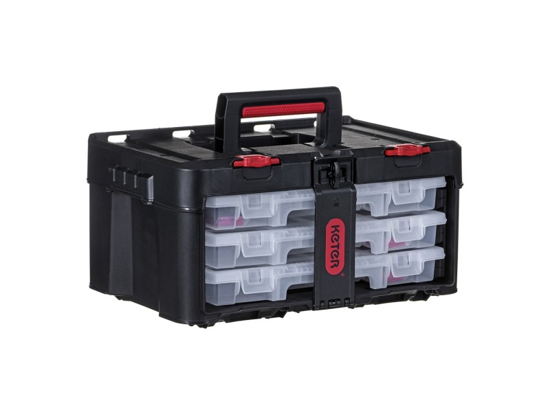 Toolbox KETER StackNRoll (17210831/253380) with 3 organizers Black 253380 – KETER Кутии за инструменти