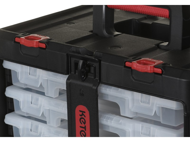Toolbox KETER StackNRoll (17210831/253380) with 3 organizers Black 253380 – KETER Кутии за инструменти