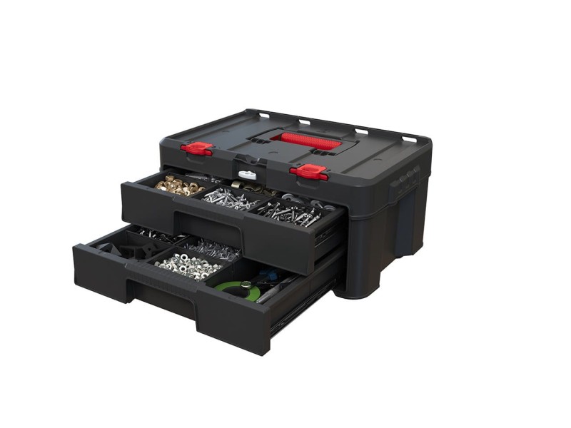 Toolbox KETER StackNRoll (17210832/253384) 2 drawers Black 253384 – KETER Кутии за инструменти