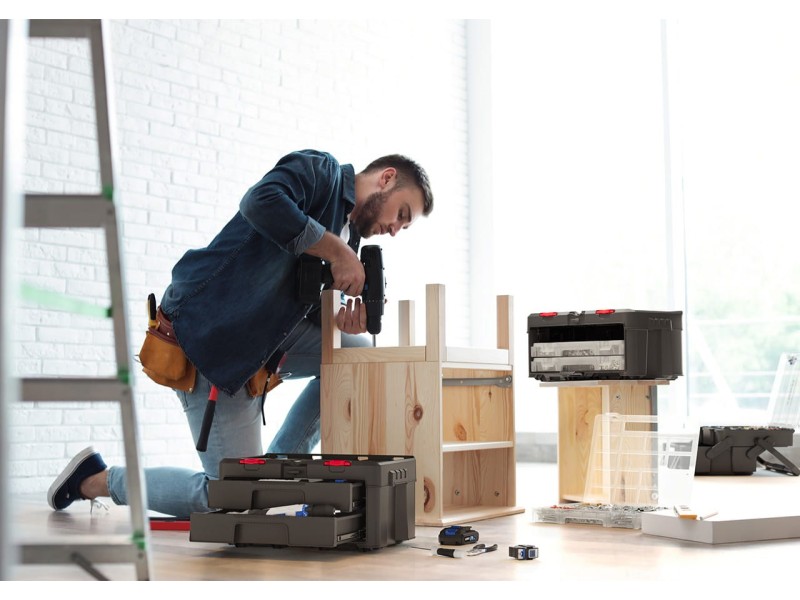 Toolbox KETER StackNRoll (17210832/253384) 2 drawers Black 253384 – KETER Кутии за инструменти