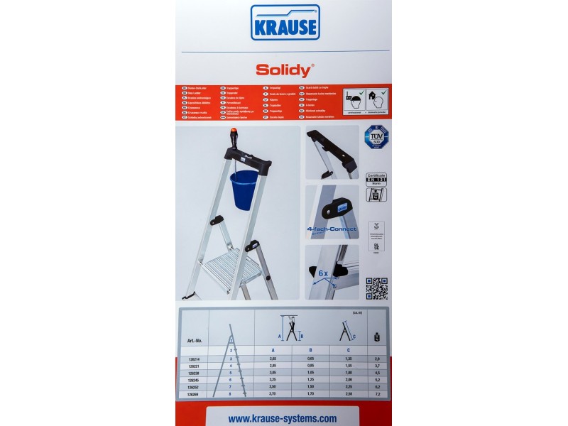 Freestanding ladder SOLIDY 4 steps KRAUSE 126221 – Krause Стълби