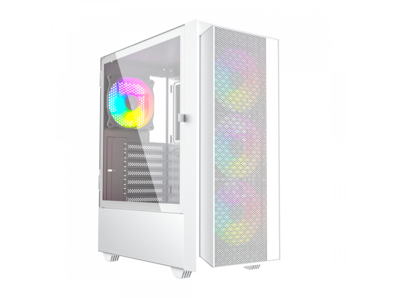Gembird Fornax 4000W ARGB gaming ATX computer case, Midi Tower, backlight, White CCC-FC-4000W – GEMBIRD Компютърни кутии