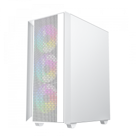 Gembird Fornax 4000W ARGB gaming ATX computer case, Midi Tower, backlight, White