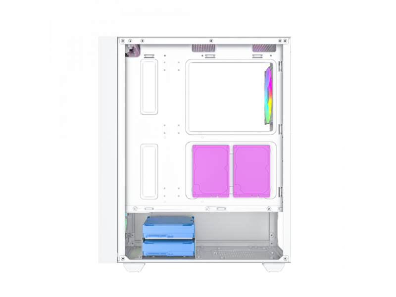Gembird Fornax 4000W ARGB gaming ATX computer case, Midi Tower, backlight, White CCC-FC-4000W – GEMBIRD Компютърни кутии
