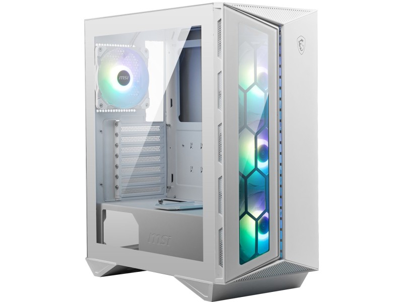MSI MPG GUNGNIR 110R WHITE Mid Tower Gaming Computer Case White, 4x 120mm ARGB Fan, 1 to 6 ARGB Control board, USB Type-C, Tempered Glass, Center, ATX, mATX, mini-ITX 306-7G10W21-W57 – MSI  Компютърни кутии