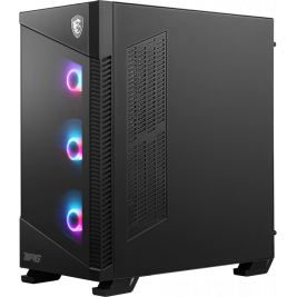 MSI MPG VELOX 100R Mid Tower Gaming Computer Case 'Black, 4x 120mm ARGB Fans, 1-6 ARGB Hub, ARGB light strip, USB Type-C, Tempered Glass, Center, E-ATX, ATX, mATX, mini-ITX'
