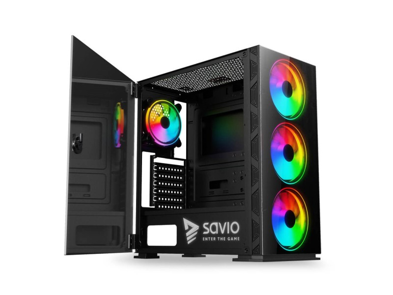 SAVIO PC Case Prime X1 ARGB Glass Black SAVGC-PRIMEX1 – SAVIO Компютърни кутии
