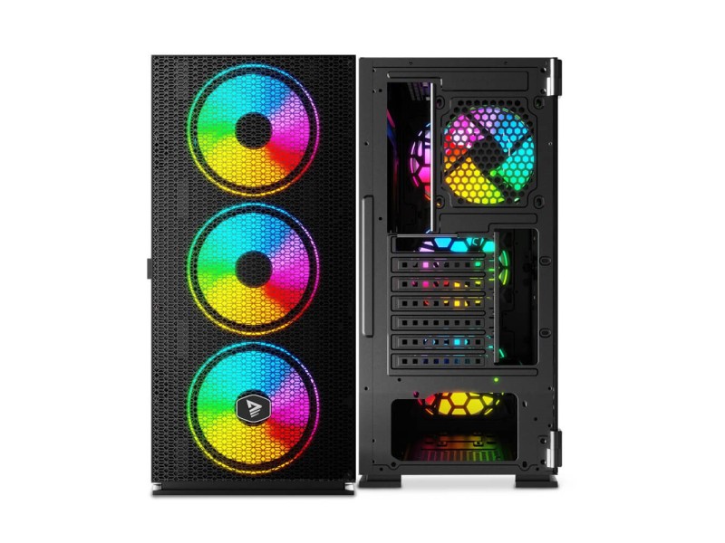 SAVIO PC Case Raptor X1 ARGB Glass/Mesh Black SAVGC-RAPTORX1 – SAVIO Компютърни кутии