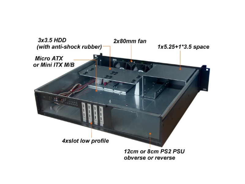 Techly I-CASE IPC-240L computer case Rack Black I-CASE IPC-240L – TECHly Компютърни кутии
