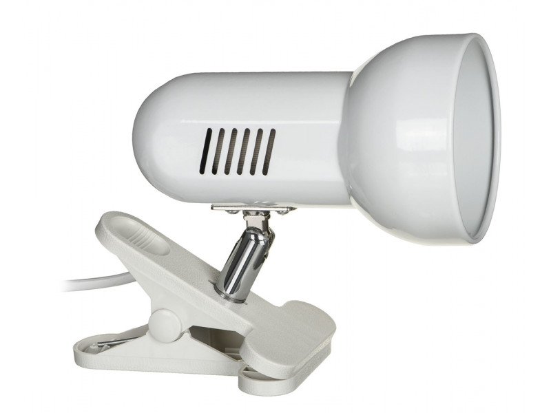 Activejet Clip-on desk lamp, white, metal, E27 thread Activejet Clip-on desk lamp, white, metal, E27 thread