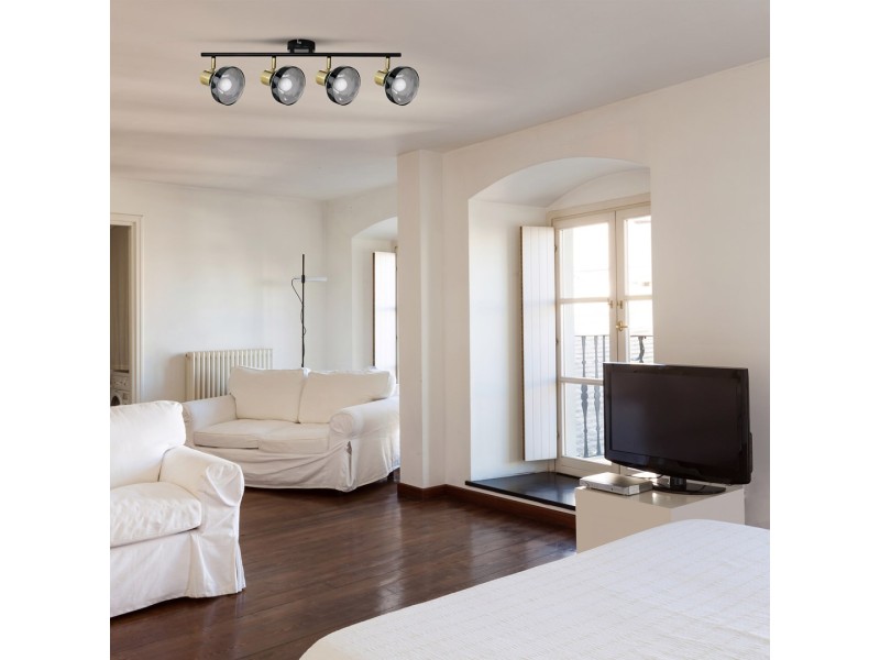 Activejet LISA double black and gold ceiling wall light strip E14 wall lamp for living room AJE-LISA 4P – Activejet Led осветителни тела