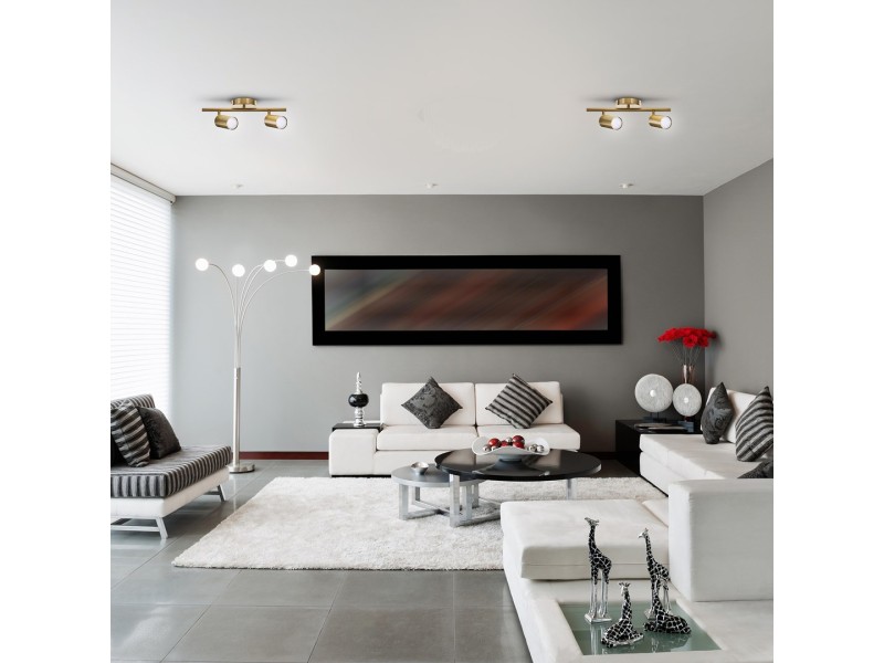 Activejet SPECTRA double gold ceiling wall lamp strip spotlight GU10 for living room AJE-SPECTRA 2P – Activejet Led осветителни тела