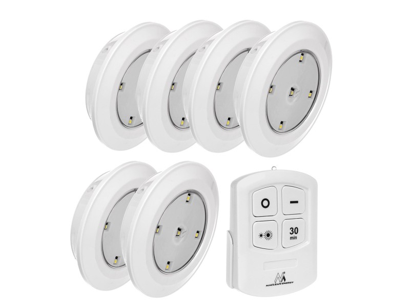 Maclean Energy MCE165 Remote Control LED Lamps Set, AAA Battieries, 6 Pieces in Set MCE165 – Maclean Led осветителни тела