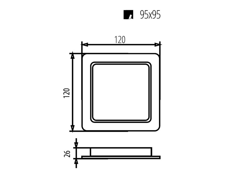 Maclean MCE373S LED Ceiling Panel Flush Mount SLIM 9W Neutral White 4000K 120x120x26mm 900lm MCE373 S – Maclean Led осветителни тела