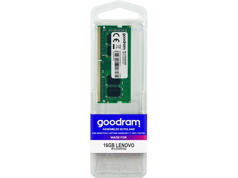 Goodram W-LO16S08G memory module 8 GB 1 x 8 GB DDR3 1600 MHz W-LO16S08G – GOODRAM Оперативна памет